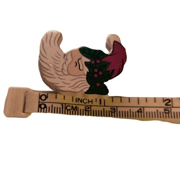 Victorian Santa Clause Button Cover Vintage Christmas wood - Picture 2 of 3